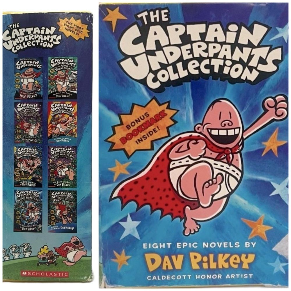 The Captain Underpants Collection Kids Paperback Novel Illustrated Fiction Retro